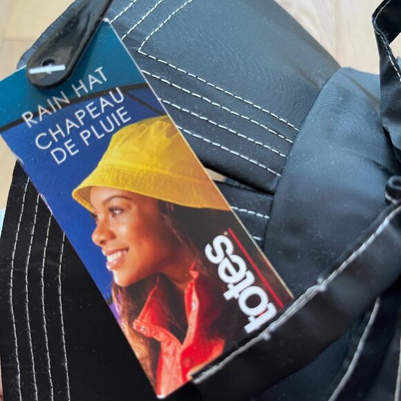 NEW Totes Ribbon Bow Black Rain Hat - Picture 5 of 5